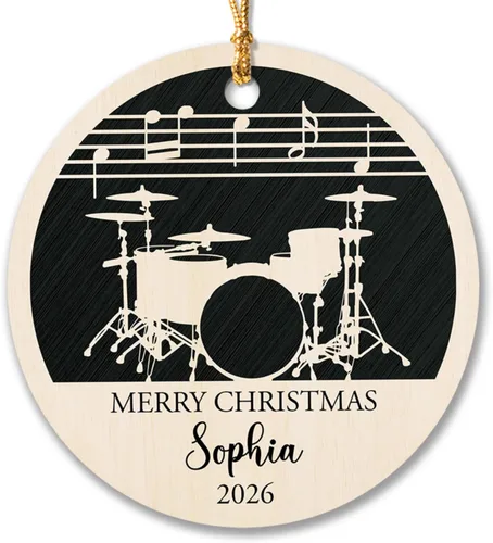 Miniatura 9 de Adorno de Navidad de instrumento musical de acordeón, nombre personalizado y adorno de año para acordeonista, regalo de profesor de música