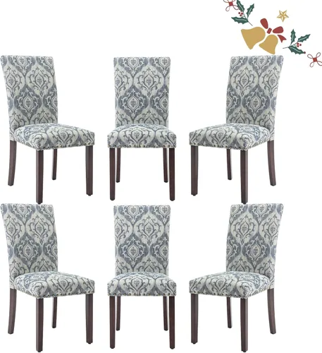 Miniatura 21 de Juego de 2 sillas de comedor Parsons, sillas tapizadas con cabeza de clavo para comedor y cocina con cojines gruesos y patas de madera, verde
