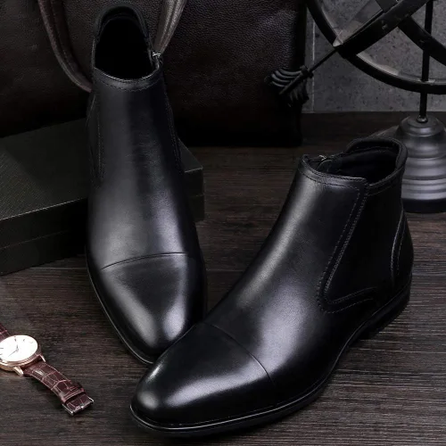 Miniatura 7 de Cestfini Botas Chelsea para hombre, cómodas botas de vestir de gamuza, botas de tobillo Chukka casuales para hombre