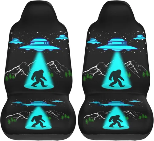 Miniatura 15 de Alien and Bigfoot - Funda de asiento delantero de automóvil para hombres y mujeres, 2 piezas, fundas de asiento automotriz para automóviles, SUV