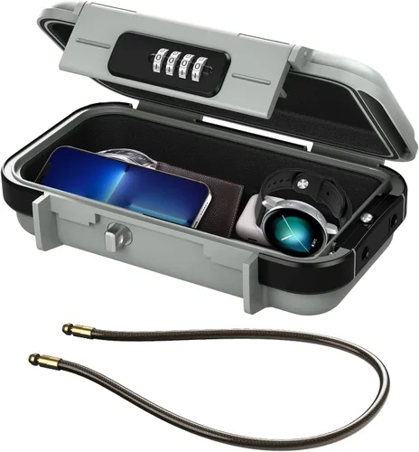 Miniatura 11 de ORIA Funda de seguridad portátil, caja de seguridad portátil, caja de seguridad con combinación de 4 dígitos, caja de seguridad para teléfonos