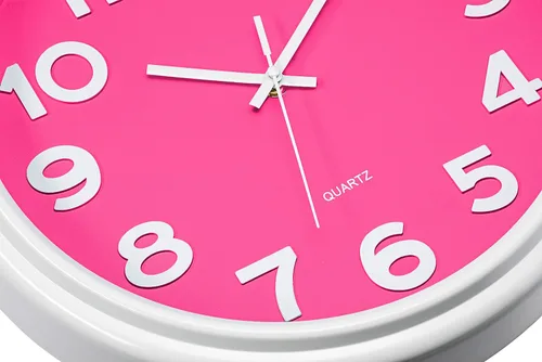Miniatura 3 de Bernhard Products Reloj de pared rosa de 12.5 pulgadas, silencioso, sin tictac, moderno, elegante, reloj de cuarzo para el hogar, cocina, oficina