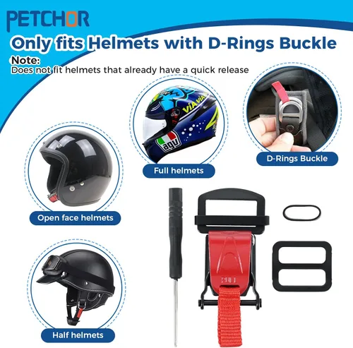 Miniatura 3 de Kit de repuesto de hebilla de liberación rápida para casco de motocicleta, accesorios de motocicleta de acero inoxidable para reemplazar la correa