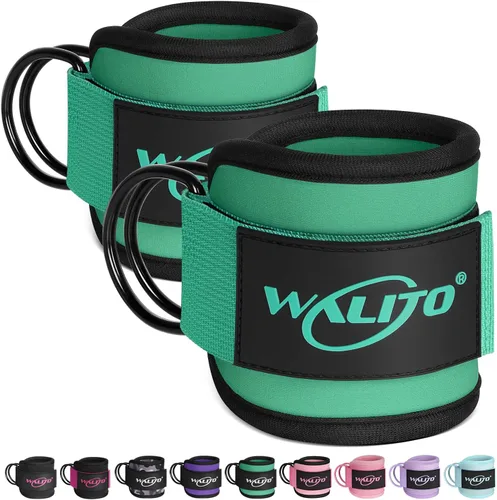 Miniatura 15 de WALITO Correas de tobillo de gimnasio para máquinas de cable, mujeres y hombres, puños de tobillo con retroceso de glúteos, accesorios de máquina