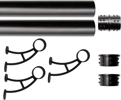 Miniatura 6 de Kit de riel de pie de montaje en barra sólida, tubo de acero inoxidable negro mate con conector interno, soporte de riel de pie de montaje en barra