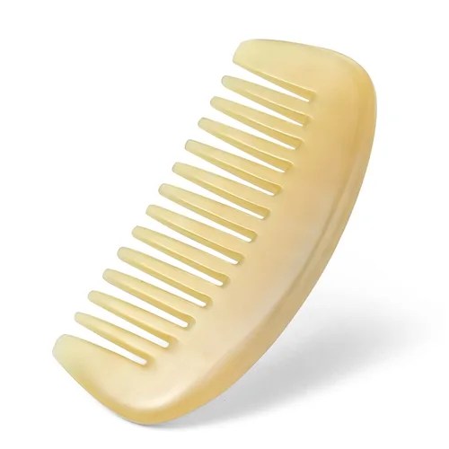 Miniatura 9 de Peine de cuerno de oveja natural antiestático 100% hecho a mano de primera calidad, peine de masaje profesional para desenredar (Mellowandfull)