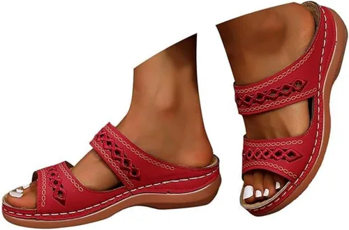 Miniatura 8 de Sandalias de verano elegantes para mujer, planas, bonitas, informales, para playa, cómodas, ortopédicas, sin cordones, sandalias ortopédicas