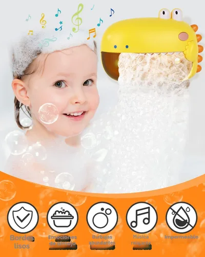 Miniatura 2 de Lehoo Castle Juguetes de Baño para Bebés, Máquina de Burbujas de Baño de Dinosaurio, Juguetes de Baño para Niños de 1-3 Años, Juguetes Automáticos