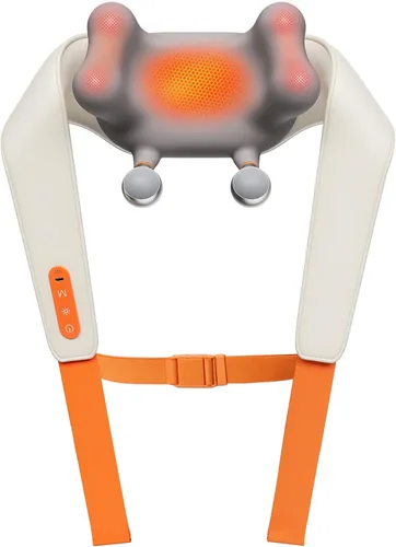 IKEEPFIT Masajeador de cuello inalámbrico con calor, masajeador de hombro para aliviar el dolor de tejido profundo, MagicSide 3.0 [2025 innovador],