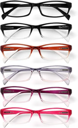 Miniatura 9 de Gaoye 2.25 Gafas de lectura para mujer, 6 unidades, anteojos de moda para mujer con bisagra de resorte, gafas de lectura de luz azul * Mezcla