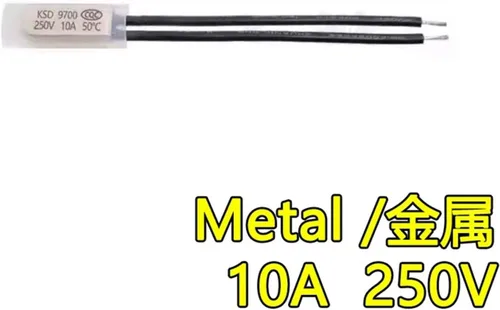 Miniatura 2 de KSD9700 Temperature Control Switch 5 10 16A 250V 40-155 Degrees Celsius Normally Closed/Normal Open Thermostat Thermal Protection Fuse(Metal