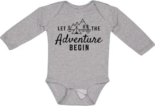 Miniatura 10 de inktastic Let the Adventure Begin with Camping Tent and Long Sleeve Creeper