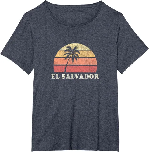 Miniatura 74 de El Salvador Vintage 70s Retro Throwback Design Camiseta, Azul