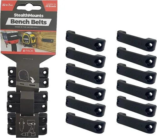 Miniatura 6 de StealthMounts Cinturón de banco – Soporte universal para herramientas Juego de funda de herramientas – Paquete de 6 Base de almacenamiento