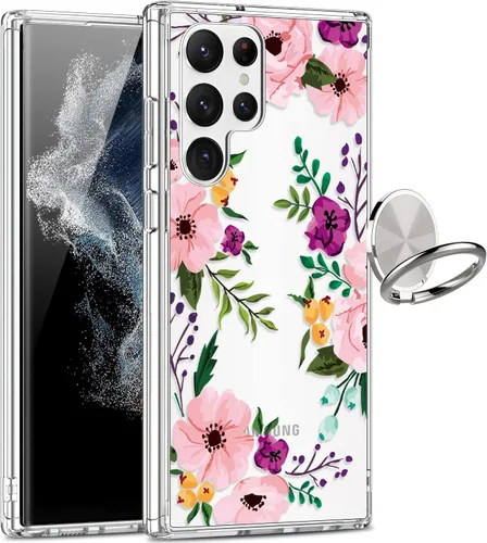 Miniatura 8 de Funda para Galaxy S22 Ultra, transparente para niñas y mujeres, resistente, a prueba de golpes, funda rígida para Samsung Galaxy S22 Ultra, azul