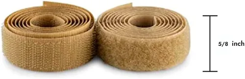 Miniatura 2 de Cinta de velcro para coser de 5/8 pulgadas de ancho, color beige, no adhesiva, 1 yarda de longitud, cinta de nailon color bronceado, juego de Verde