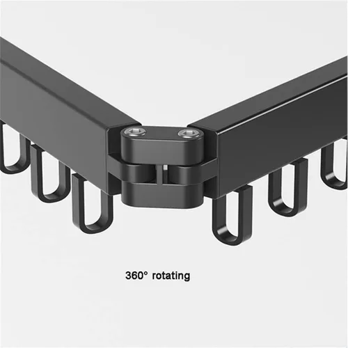 Miniatura 6 de Percha de ropa plegable para montaje en pared, estante de secado de tela retráctil para interiores y exteriores, ahorro de espacio de aluminio