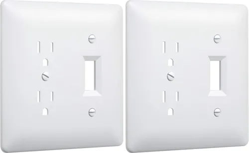 Miniatura 10 de TayMac 5070W MASQUE 2000 - Placa de pared para interruptor de palanca decorativa de tamaño mediano de 1 banda con cubierta de palanca, cubierta