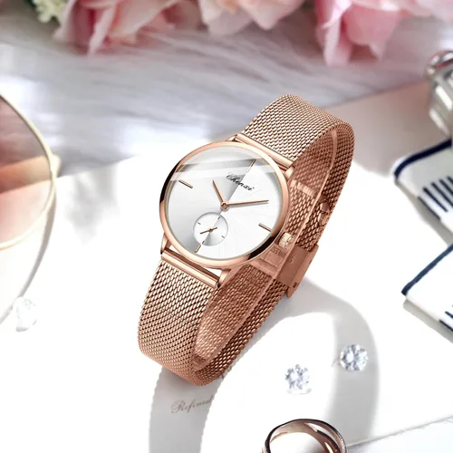 Miniatura 8 de MASTOP Couple Watches Men and Women Pair Quartz Watches Casual Stainless Steel Mesh Strap Fashion Watches