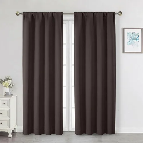 Miniatura 164 de Cortinas opacas para dormitorio, sala de estar, juego de 2 paneles de 54 pulgadas de largo, cortinas de oscurecimiento de habitación con aislamiento