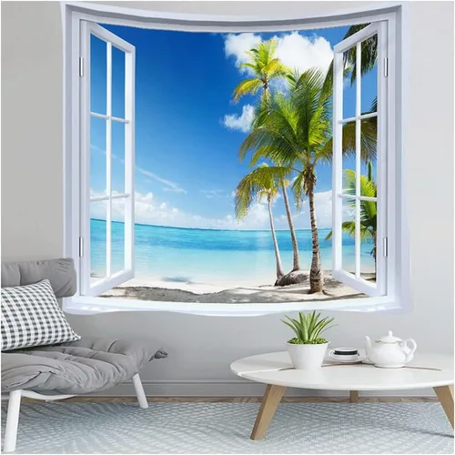 Miniatura 4 de WANLIAN Tapiz de pared de paisajes, tapiz de bosque natural, tapiz de montaña, para decoración de interiores y exteriores, tamaño grande, 59