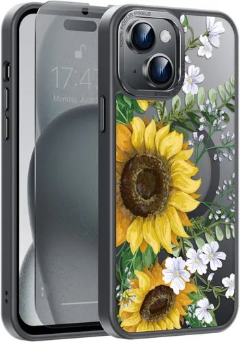 Miniatura 33 de Goodon Funda para iPhone 17 Pro con protector de pantalla de privacidad, compatible con Magsafe, a prueba de golpes, translúcida mate, bonita funda