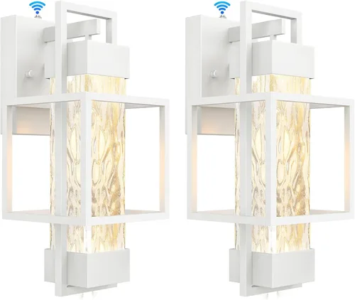 Miniatura 12 de PARTPHONER Luminarias Modernas para Exteriores con Sensor de Anochecer a Amanecer, Paquete de 2, Aplique de Pared Exterior de 15" Impermeable