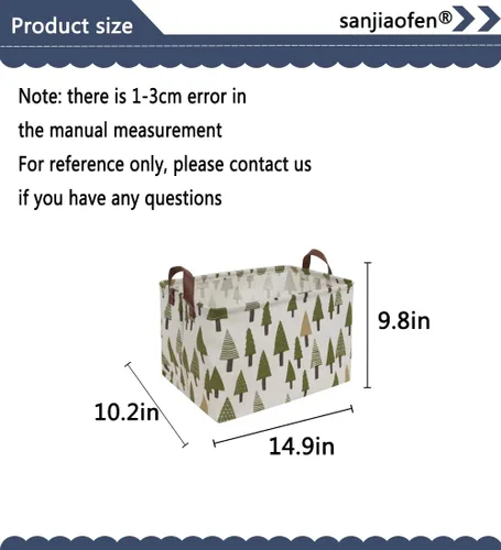 Miniatura 4 de Cesta plegable rectangular de tela para almacenamiento,con revestimiento impermeable y asas, sirve como organizador de juguetes, cesta de regalo
