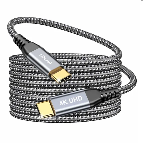 Miniatura 9 de Cable USB C corto [1 pie, paquete de 2] Transferencia de datos de 10 Gbps, salida de monitor USB-C 4K a 60Hz y cable de carga rápida de 100 W