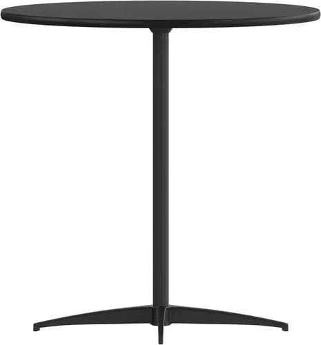 Miniatura 7 de Flash Furniture Lars - Mesa de cóctel redonda de madera negra de 30 pulgadas con columnas de 30 y 42 pulgadas