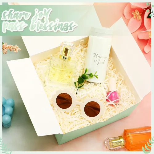 Miniatura 2 de Crtiin Juego de 8 cajas de regalo de 8 x 8 x 4 pulgadas, papel verde, propuesta de dama de honor, caja de regalo con tapas para regalos, bodas