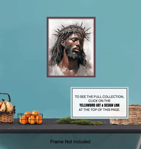 Miniatura 7 de Arte de pared de Jesús negro y decoración - Arte de pared para afroamericanos - Hombre negro - Decoración de pared cristiana - Imagen de Jesucristo