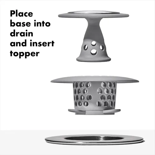 Miniatura 3 de OXO Good Grips Protector de Desagüe Atrapa Cabellos de Acero Inoxidable