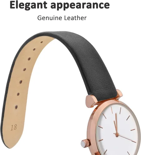 Miniatura 3 de WOCCI Correas de reloj elegantes, correas de repuesto de cuero genuino para hombres y mujeres, ancho de la banda 8 mm 10 mm 12 mm 13 mm 14 mm 16 mm