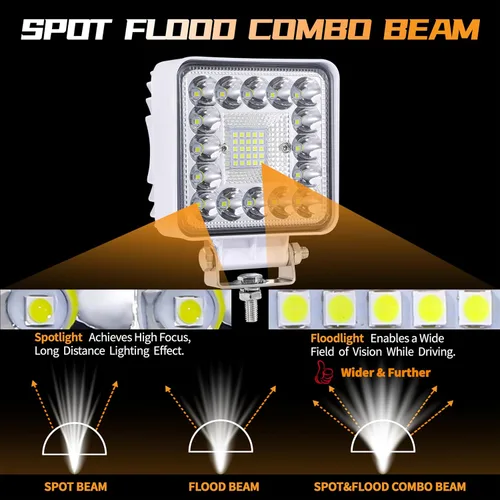 Miniatura 6 de Luces LED para tractor de 4 pulgadas con forma de cubo de 12 V, 120 W, luces antiniebla para camiones, barcos, SUV