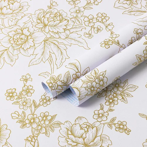 Miniatura 8 de Safiyya Papel tapiz de 118 x 17.3 pulgadas, papel de contacto floral para despegar y pegar, papel de pared vintage, autoadhesivo, extraíble