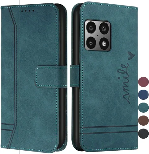 Miniatura 11 de Funda tipo cartera para OnePlus 10 Pro, OnePlus 10 Pro con tarjetero de cuero con función atril, protección completa magnética compatible