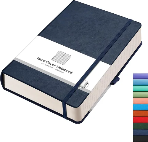 Miniatura 13 de AHGXG Cuaderno rayado – 320 páginas numeradas grande B5 grueso diario universitario rayado, papel rayado grueso de 100gsm, tapa blanda de piel Azul