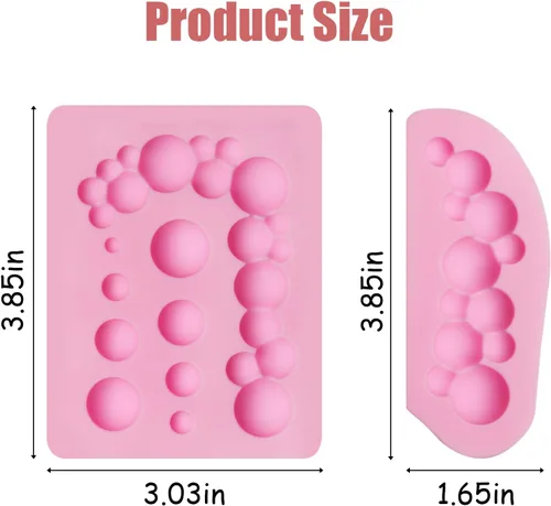 Miniatura 2 de Molde de fondant de perlas 3D, 2 unidades, moldes de silicona de chocolate semiesferas para decoración de pasteles, dulces, azúcar, cupcakes