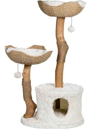 Miniatura 10 de Torre de Árbol para Gatos Moderna, Condominio de Lujo con Ramas Reales, Torre de Gatos de Madera, Árbol para Rascar Gatos, Condominio para Gatos