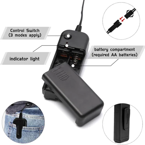 Miniatura 7 de Máscara de luz LED de Halloween, máscara brillante de miedo para disfraces de cosplay, festivales, suministros de fiesta de carnaval, regalos Verde