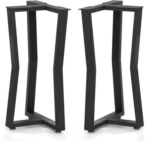 Juego de 2 patas de escritorio de metal, patas de mesa en forma de T resistentes de 28 pulgadas de alto x 16 pulgadas de ancho, patas de metal