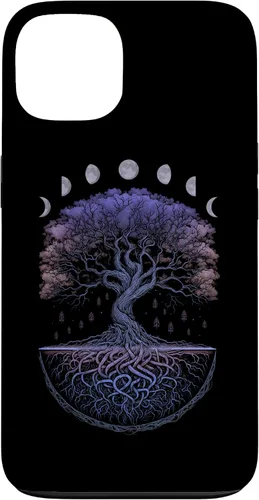 Miniatura 7 de Funda para iPhone 11 Pro Max Yggdrasil nórdico árbol de la vida vikinga fases de la luna