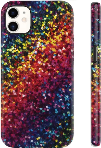 Miniatura 115 de Funda para iPhone 12 Mini, compatible con carga inalámbrica, protección de doble capa con elegante diseño de flores silvestres, silicona suave +