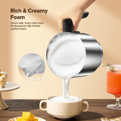 Miniatura 8 de Espumador de leche y vaporizador, espumador de leche eléctrico desmontable y de gran capacidad, máquina automática de espuma caliente y fría