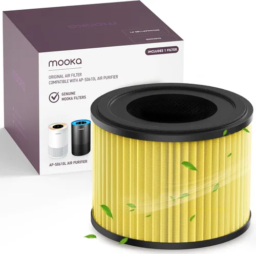 MOOKA AP-S0610L Filtro purificador de aire para mascotas, filtro HEPA verdadero 3 en 1, filtro de aire de carbón activado de alta eficiencia para