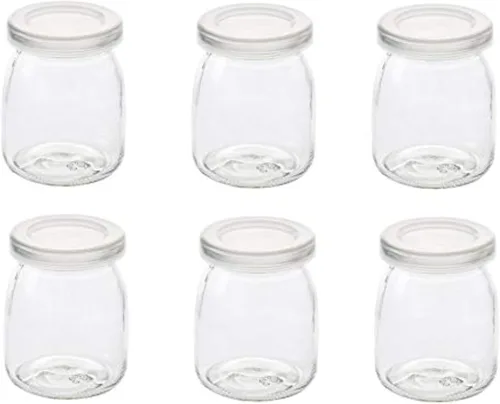 Miniatura 4 de 6 frascos de pudín de yogur con tapas de plástico, ideales para mermelada, miel, recuerdos de boda, regalos de ducha, alimentos para bebés
