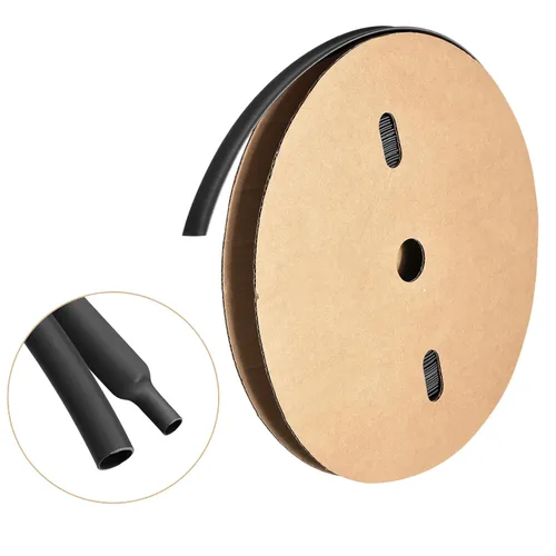 MECCANIXITY Tubo termorretráctil, relación 3:1, diámetro de 1/2 pulgada de diámetro, 50 pies, tubo termorretráctil de doble pared, impermeable, Negro