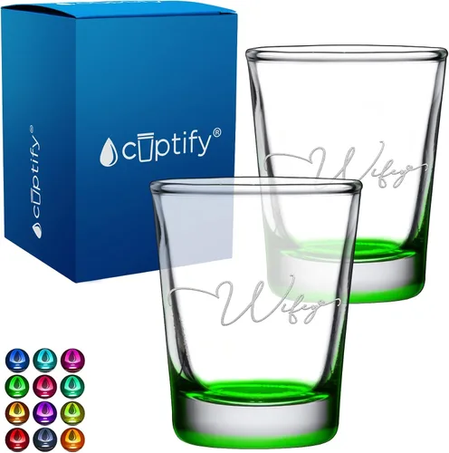 Miniatura 51 de Cuptify Regalos para baby shower, para la nueva mamá, EST 2023, 2 onzas, con fondo negro, juego de 2 vasos grabados para fiesta, regalo