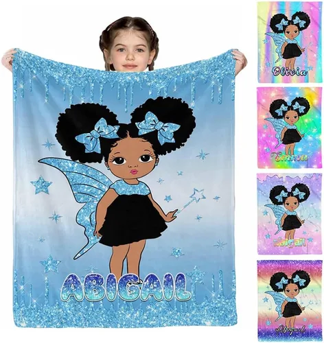 Miniatura 23 de D-Story Mantas personalizadas, mantas personalizadas con nombre, manta americana, manta africana para niña, mantas personalizadas para niños